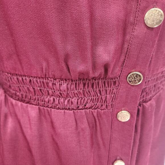 Lucy Paris Wine Burgundy Fit Flare Dress Pockets Large - Picture 4 of 13